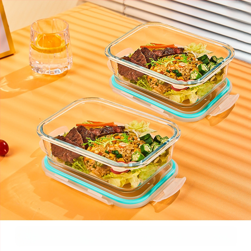 Üveg ebédes doboz, kör alakú, magas boroszilikát üveg, kapacitás 1–2 L, mikrohullámú sütőben használható