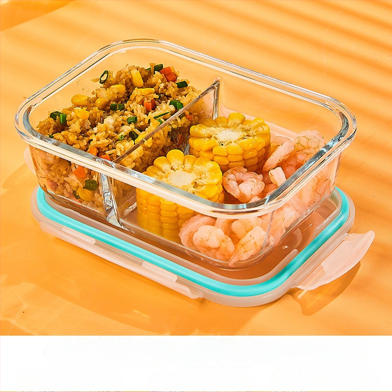 Üveg ebédes doboz, kör alakú, magas boroszilikát üveg, kapacitás 1–2 L, mikrohullámú sütőben használható