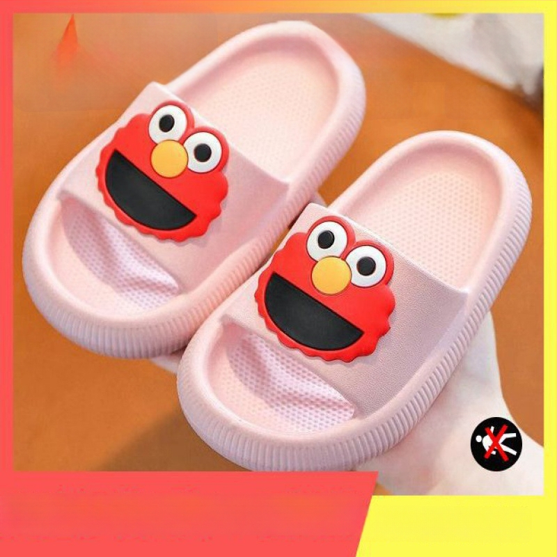 Детски летни PVC пантофи с мрежеста горна част и карикатурен дизайн, антихлъзгаща мека подметка