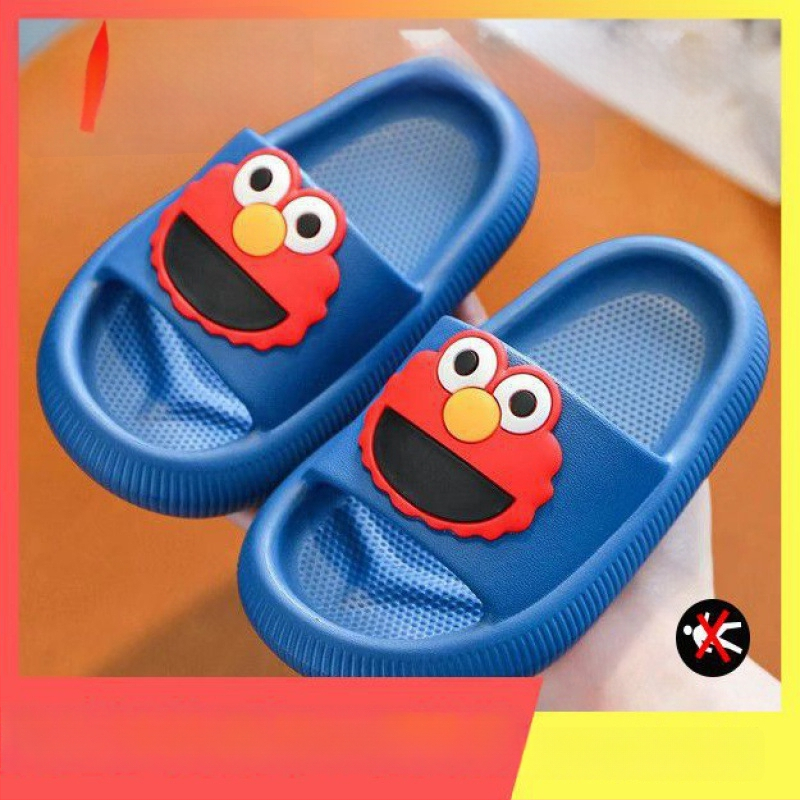 Детски летни PVC пантофи с мрежеста горна част и карикатурен дизайн, антихлъзгаща мека подметка