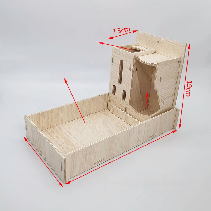 Drevené hniezdo pre škrečka a malé domčekové hračky – domáce zvieratá od Cute Pet Home, vhodné pre všetky ročné obdobia.