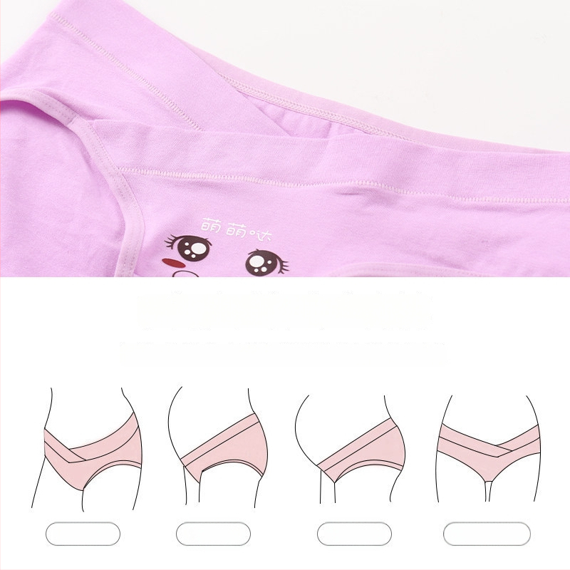 Chiloți de maternitate - bumbac 95%+, talie joasă pentru sprijinul burții, respirabili, pentru sarcină mijlocie-târzie și postpartum