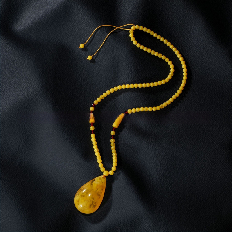 Uniszex hosszú pulóverlánc teardrop medállal, gyöngylánccal, kockás mintázattal, 21–50 cm hosszú