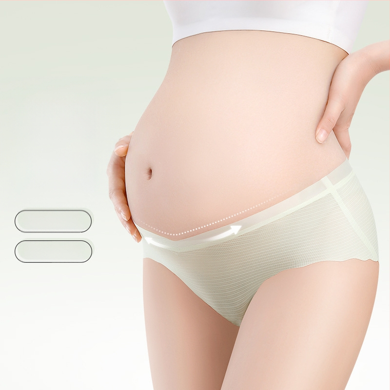 Chiloți de maternitate din bumbac, talie înaltă pentru susținerea burții, căptușeală din bumbac, tricot 40s, respirabili