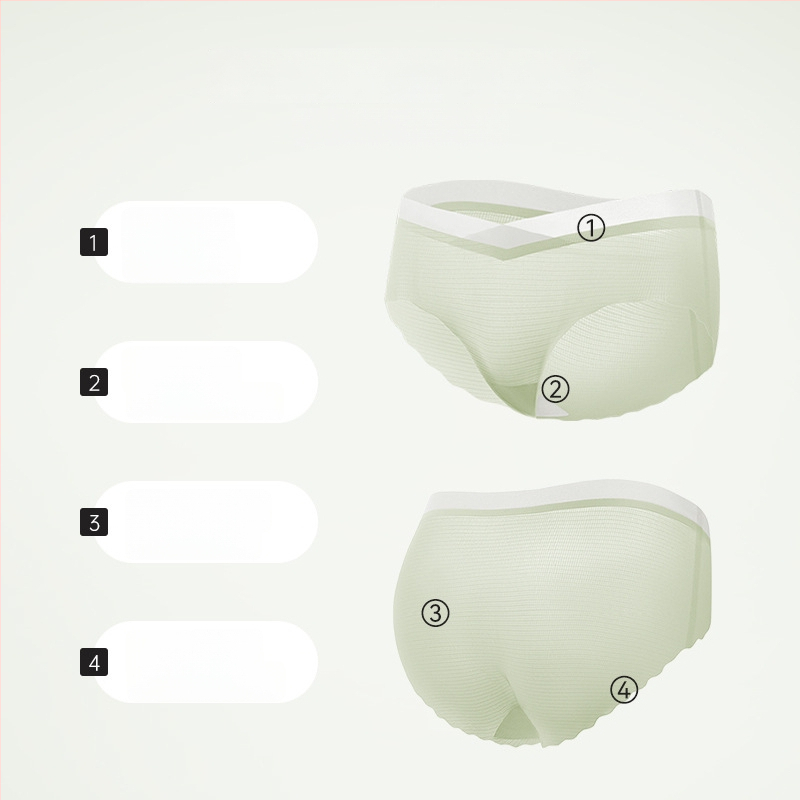 Chiloți de maternitate din bumbac, talie înaltă pentru susținerea burții, căptușeală din bumbac, tricot 40s, respirabili
