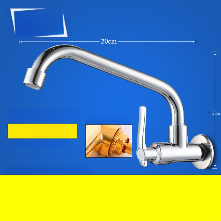 Kuchynský drezový kohút, nástenný, meď, iba studená voda, moderný minimalistický štýl, celokovový ventil, ručné ovládanie, jednosed dizajn