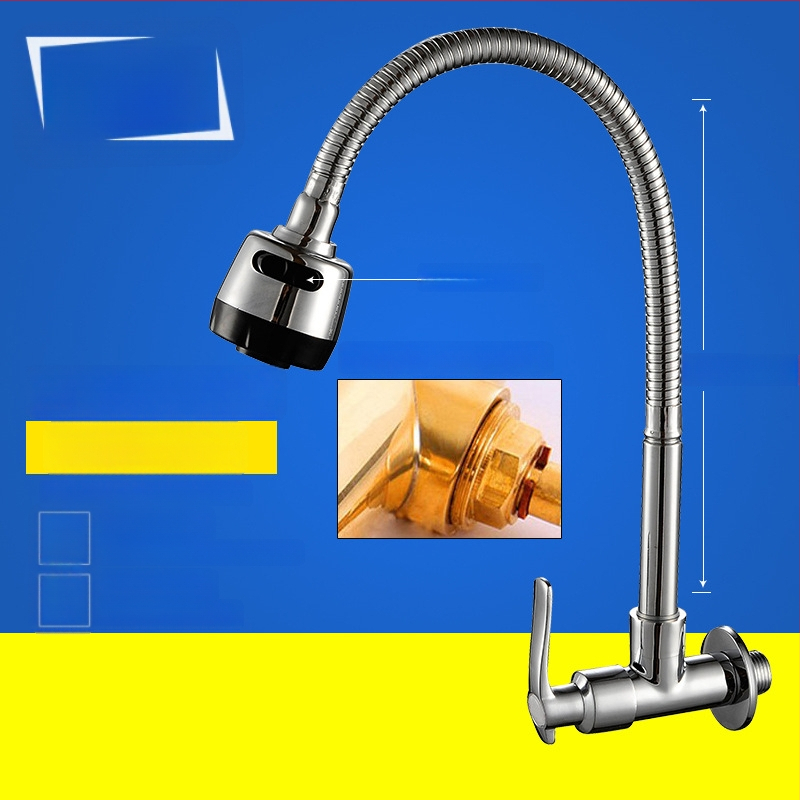 Kuchynský drezový kohút, nástenný, meď, iba studená voda, moderný minimalistický štýl, celokovový ventil, ručné ovládanie, jednosed dizajn