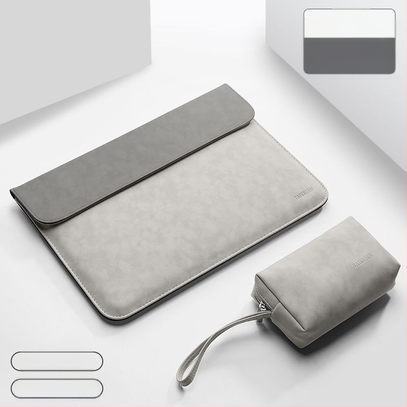 Huawei MateBook 14s és Apple notebookokhoz készült laptop tok, PU anyag, belső bélés szintetikus bőrrel, városi minimalist stílus