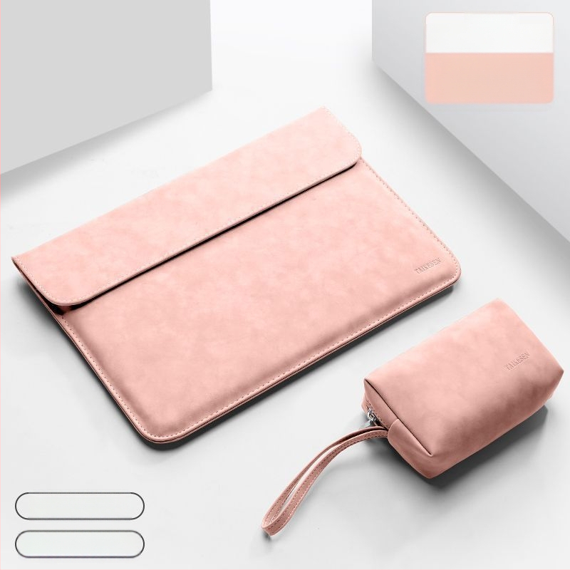 Huawei MateBook 14s és Apple notebookokhoz készült laptop tok, PU anyag, belső bélés szintetikus bőrrel, városi minimalist stílus