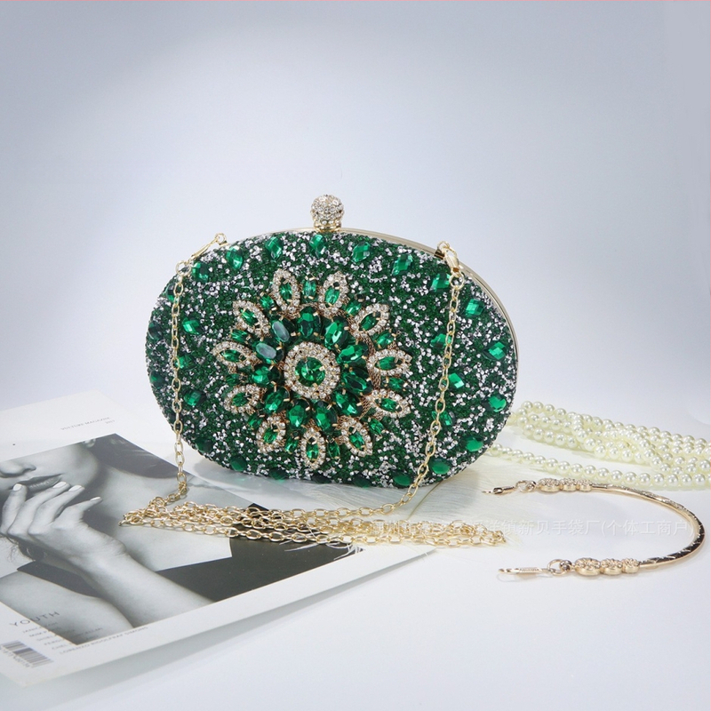 Női estélyi clutch táska; műanyag test; poliészter bélés; Box bag stílus; ovális forma; zár