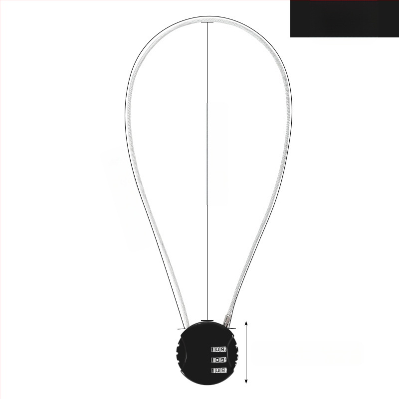 Jelszavas zár sisakhoz, poggyászhoz és edzőtermi szekrényhez | Cinkötvözet, 48.4, Acéldrótos mechanizmus