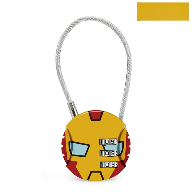 Jelszavas zár sisakhoz, poggyászhoz és edzőtermi szekrényhez | Cinkötvözet, 48.4, Acéldrótos mechanizmus