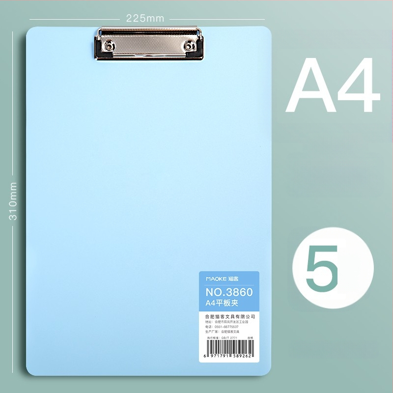 A4-es PVC klip­tábla, modell 3860, diákoknak, függőleges