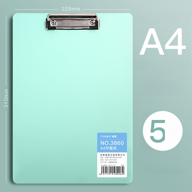 A4-es PVC klip­tábla, modell 3860, diákoknak, függőleges