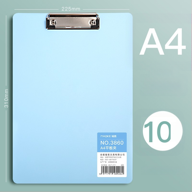 A4-es PVC klip­tábla, modell 3860, diákoknak, függőleges