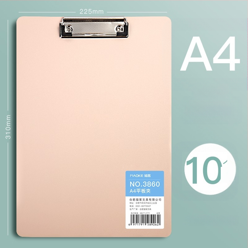 A4-es PVC klip­tábla, modell 3860, diákoknak, függőleges