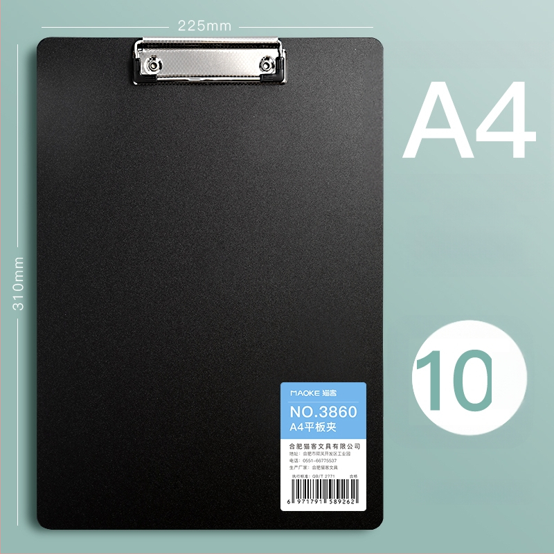 A4-es PVC klip­tábla, modell 3860, diákoknak, függőleges