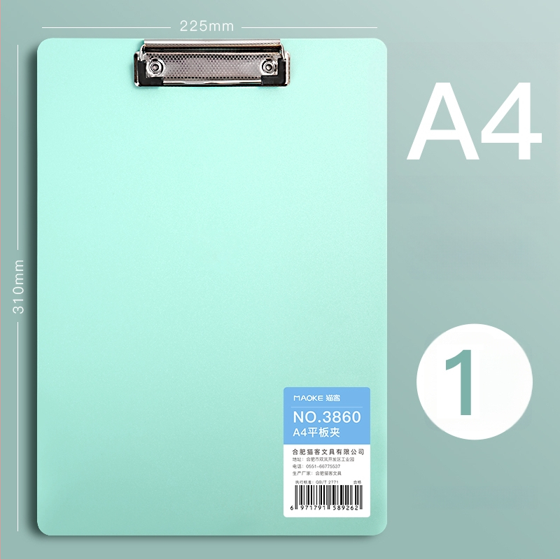 A4-es PVC klip­tábla, modell 3860, diákoknak, függőleges