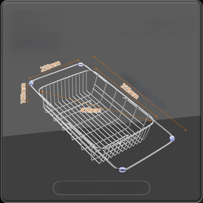 Τελεσκοπικός κάδος από ανοξείδωτο χάλυβα 201 με λαβή — αναδιπλούμενο ράφι κουζίνας για πλύσιμο λαχανικών, μοντέρνος μινιμαλιστικός σχεδιασμός