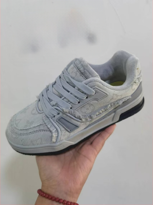 Sneakers με επάνω μέρος από ντένιμ, στρογγυλή μύτη, αναπνεόμενα, PU σόλα, χαμηλός αστράγαλος