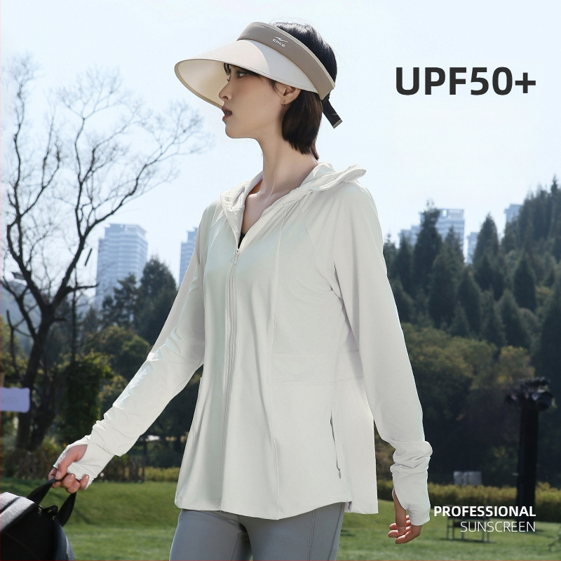 Dámska letná vetrovka s UV ochranou UPF50+, priedušná a ľahká, s kapucňou, polyester