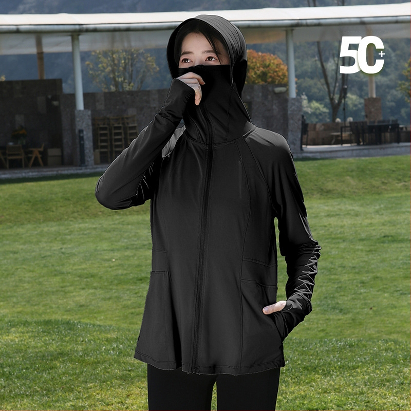 Dámska letná vetrovka s UV ochranou UPF50+, priedušná a ľahká, s kapucňou, polyester