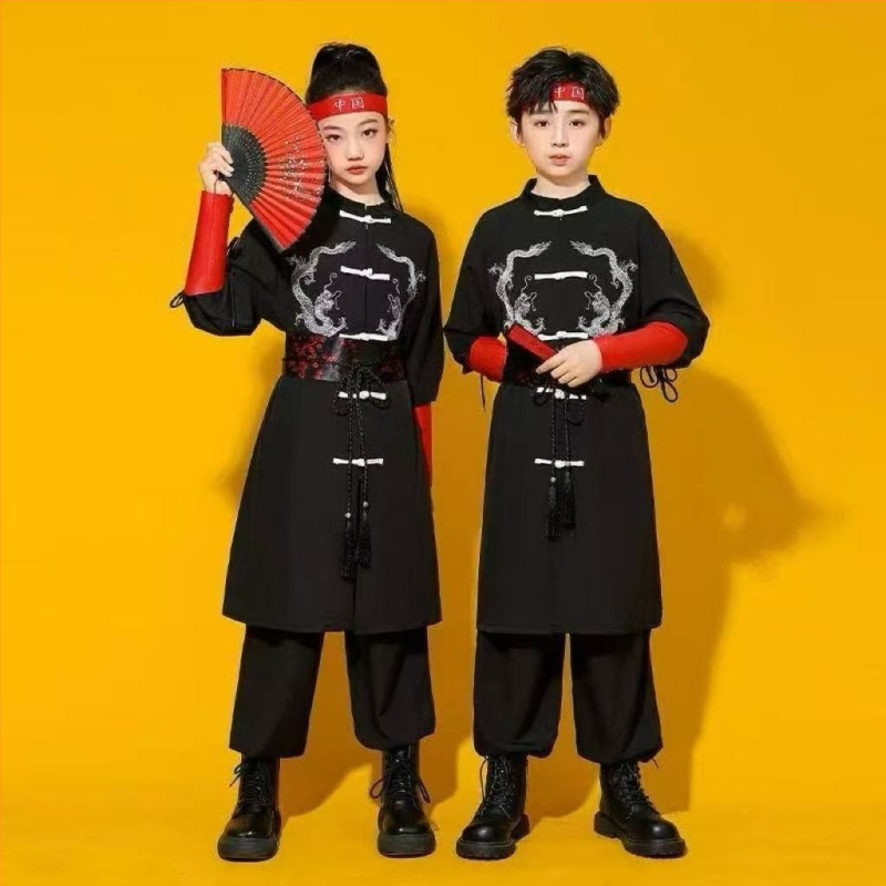 Gyerekeknek szóló kínai stílusú kétszemélyes nadrágkosztüm, ujjatlan, corduroy anyag, fő anyag: nyúl szőr