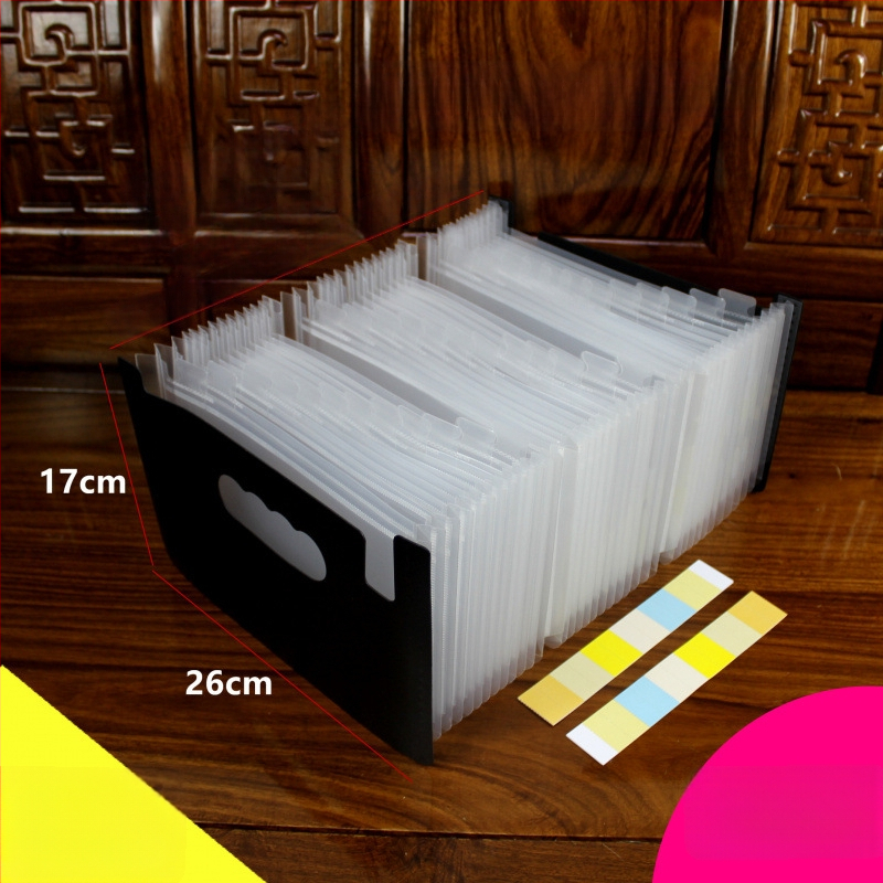 A5-ös méretű műanyag iratrendező – akordeon típusú dokumentumokhoz (számlák és nyugták), QS1546511521