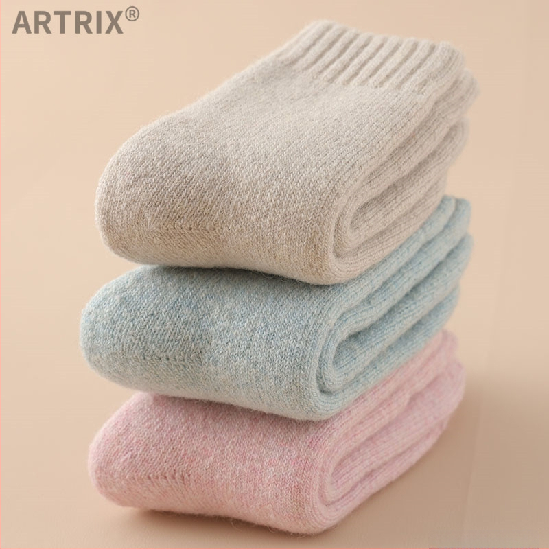 Χειμερινές μάλλινες κάλτσες για μωρά και παιδιά, παχιές, μακριές, χωρίς φτέρνα, unisex