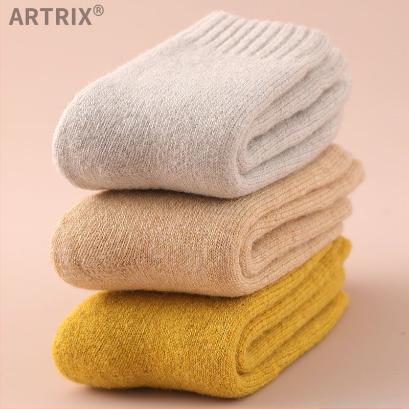 Χειμερινές μάλλινες κάλτσες για μωρά και παιδιά, παχιές, μακριές, χωρίς φτέρνα, unisex