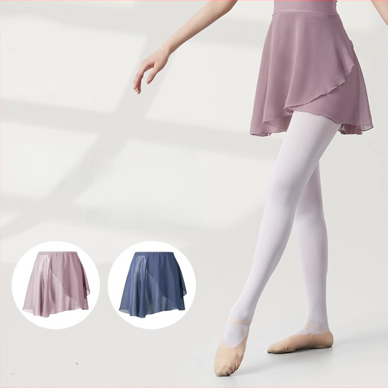 Балетна пола за танцова практика, китайски стил, свеж и сладък, шифон над 95% основна тъкан, Зима 2024, обработка при висока температура