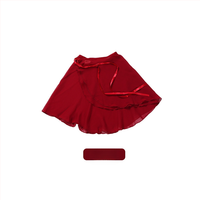 Балетна пола за танцова практика, китайски стил, свеж и сладък, шифон над 95% основна тъкан, Зима 2024, обработка при висока температура