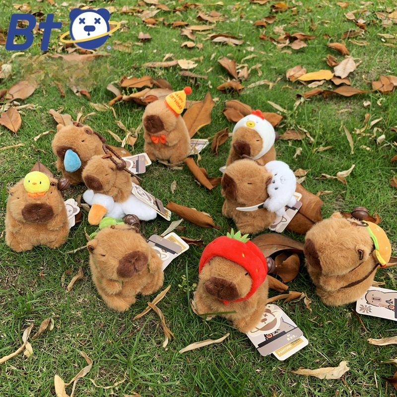 Капибара плюшена висулка за чанта, кратък плюш, пълнител PP памук, универсален, за възраст 14+