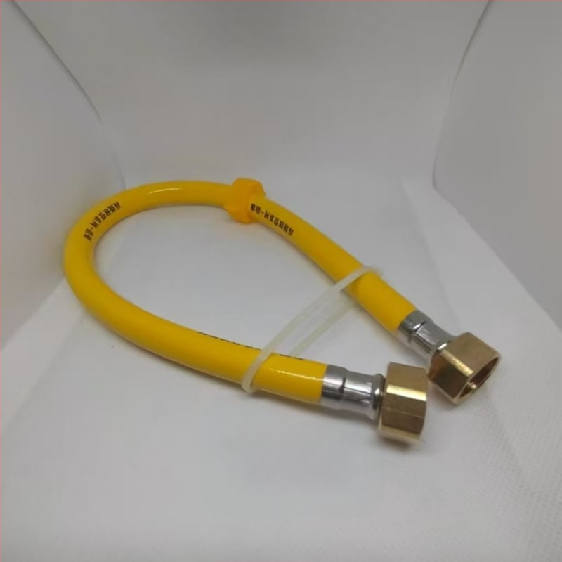 PVC výbušne odolná hadica s hlavou z nerezovej ocele a mosadzou pre vstup horúcej a studenej vody, 1.6 MPa, 5–85°C, ručné závitové pripojenie