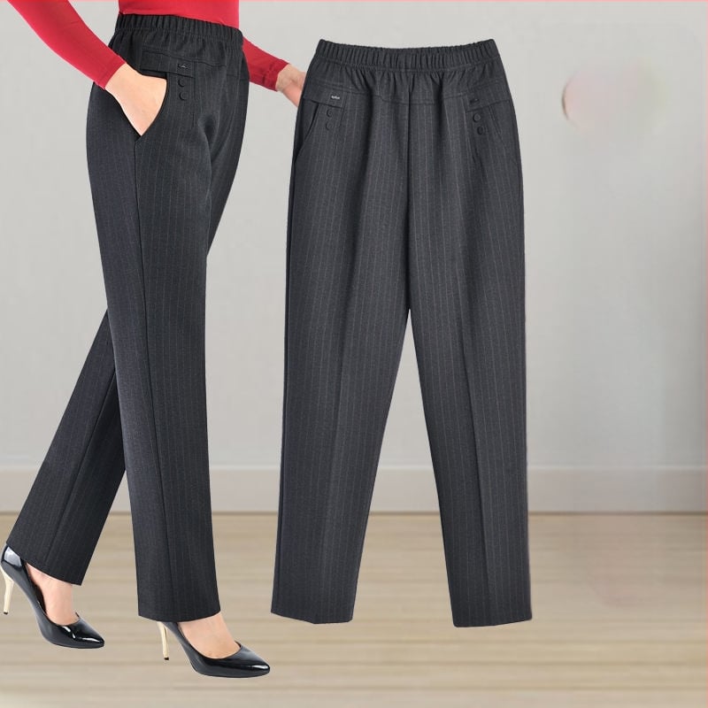 Dámske rovné dlhé nohavice s patchwork štýlom, casual oblečenie, jar 2024