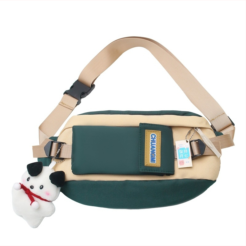 Geantă de piept pentru bărbați, nylon, stil de călătorie de agrement, model cu litere, căptușeală poliester