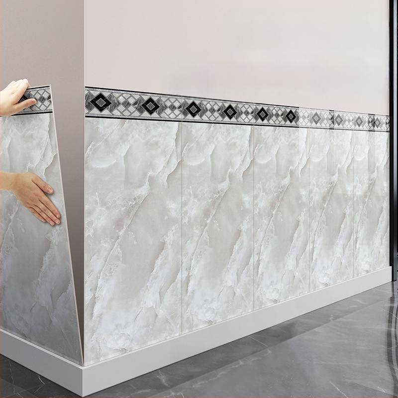 XPE habból készült falikép matrica, vízálló, négyzetes mintázat, 1 darab, nappalira, modern minimalista stílus.