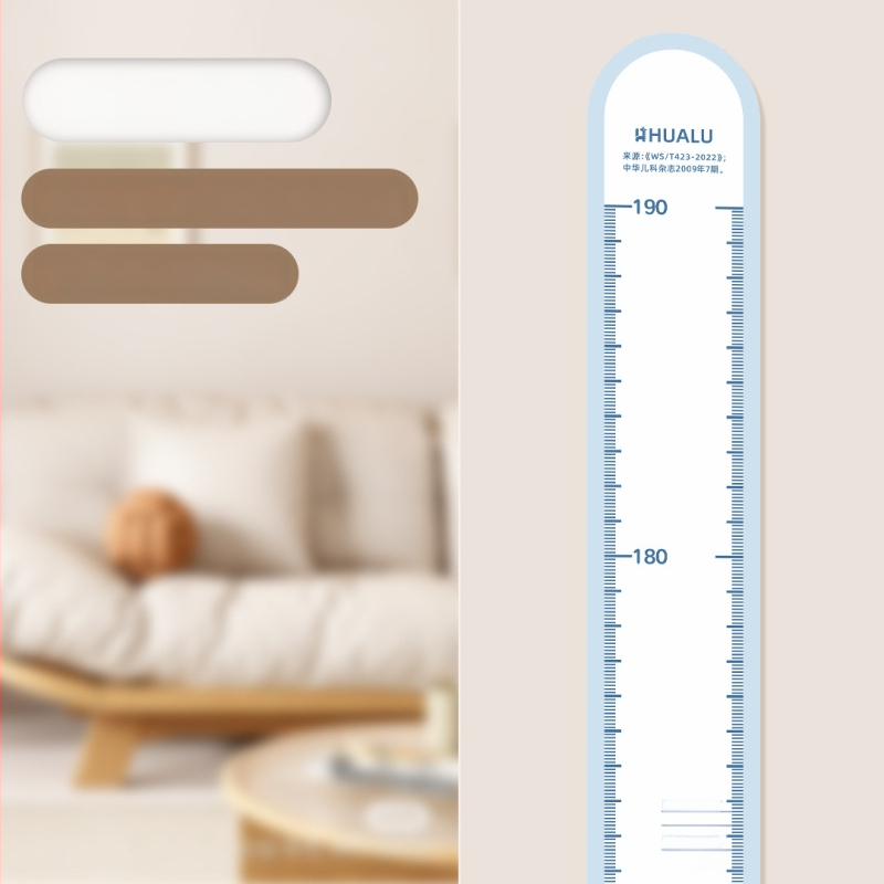 Gyermekek magasságmérő falikép – 3D Cartoon dizájn, PVC, vízálló, aranyos állatmintával, 1 darab