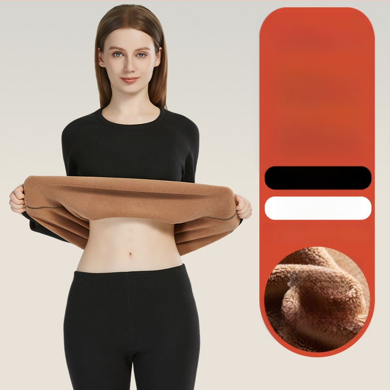 Set termic unisex din lambswool, grosime 420 g, antibacterian, țesătură dublă, cu glugă