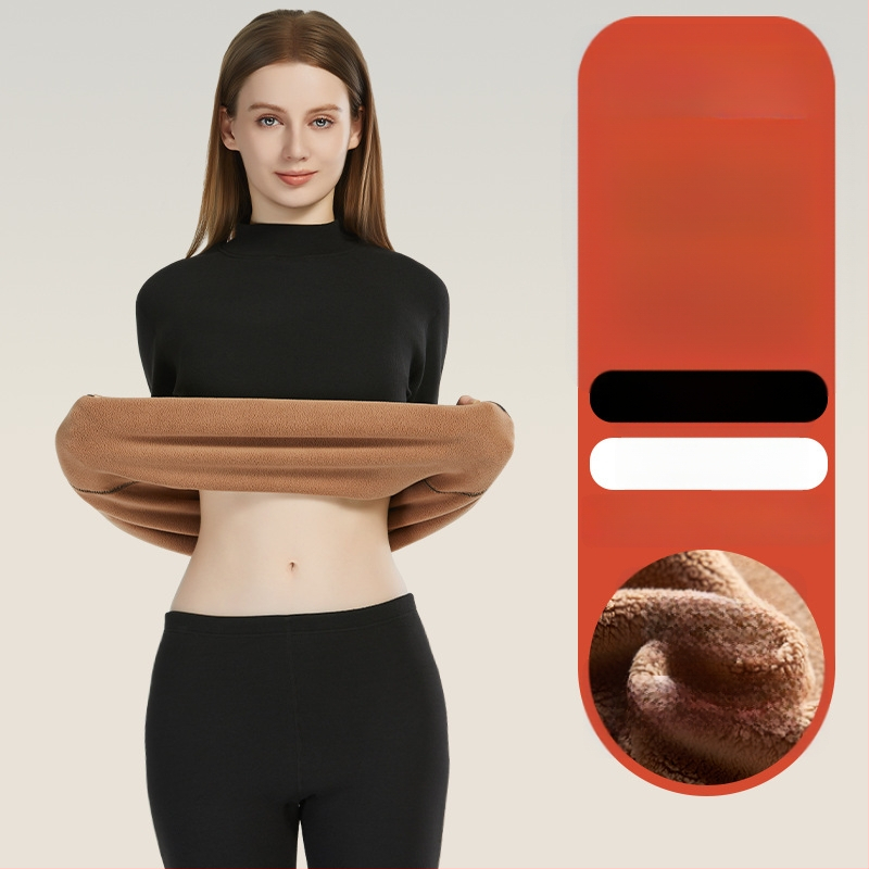 Set termic unisex din lambswool, grosime 420 g, antibacterian, țesătură dublă, cu glugă