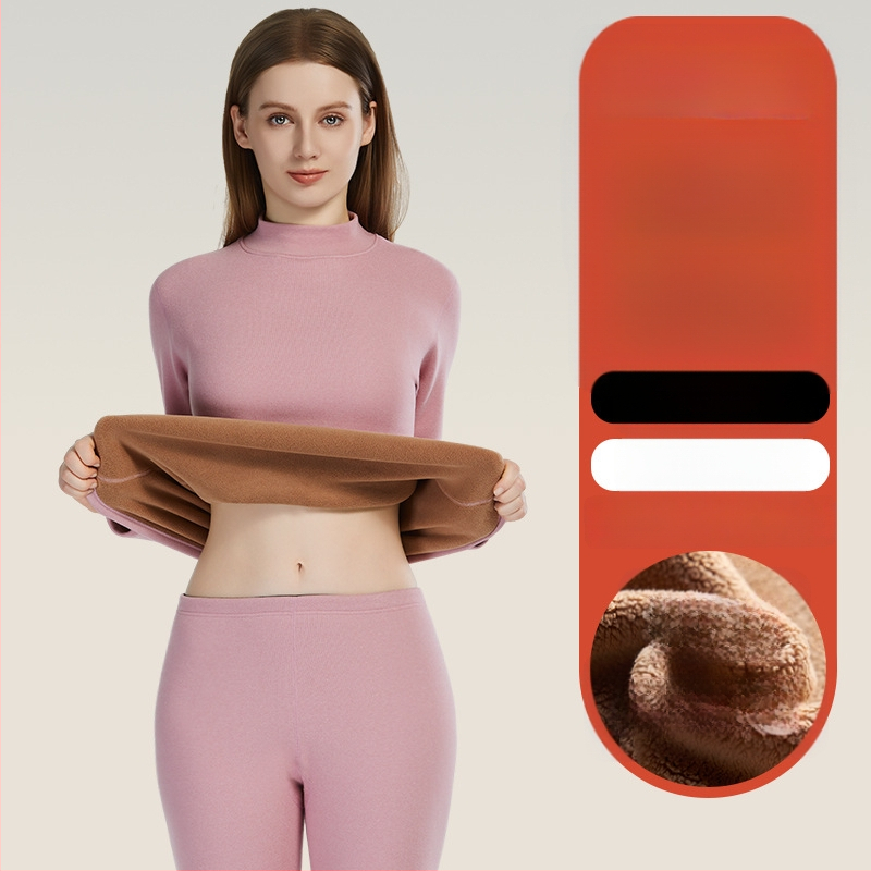 Set termic unisex din lambswool, grosime 420 g, antibacterian, țesătură dublă, cu glugă