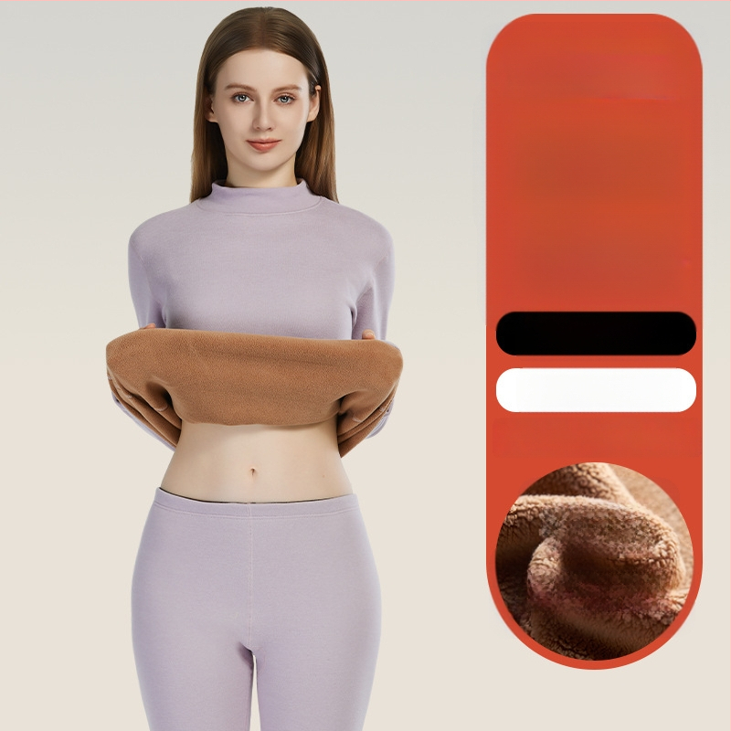 Set termic unisex din lambswool, grosime 420 g, antibacterian, țesătură dublă, cu glugă