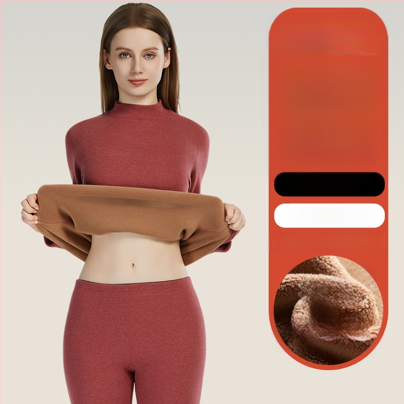 Set termic unisex din lambswool, grosime 420 g, antibacterian, țesătură dublă, cu glugă