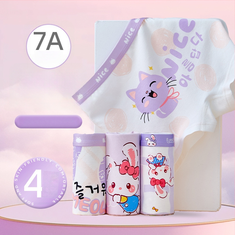 Boxeri pentru fete din bumbac 95%, model ușor de vară, pentru copii 3–8 ani (100–140 cm) și copii mai mari peste 140 cm.