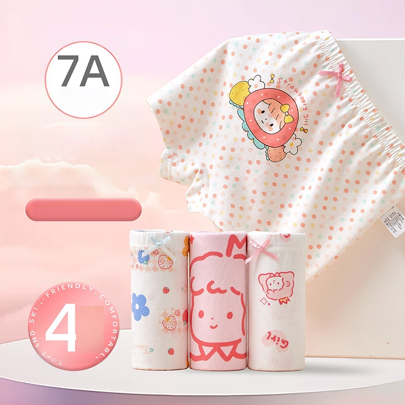 Boxeri pentru fete din bumbac 95%, model ușor de vară, pentru copii 3–8 ani (100–140 cm) și copii mai mari peste 140 cm.