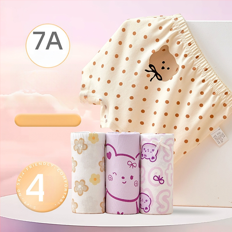 Boxeri pentru fete din bumbac 95%, model ușor de vară, pentru copii 3–8 ani (100–140 cm) și copii mai mari peste 140 cm.