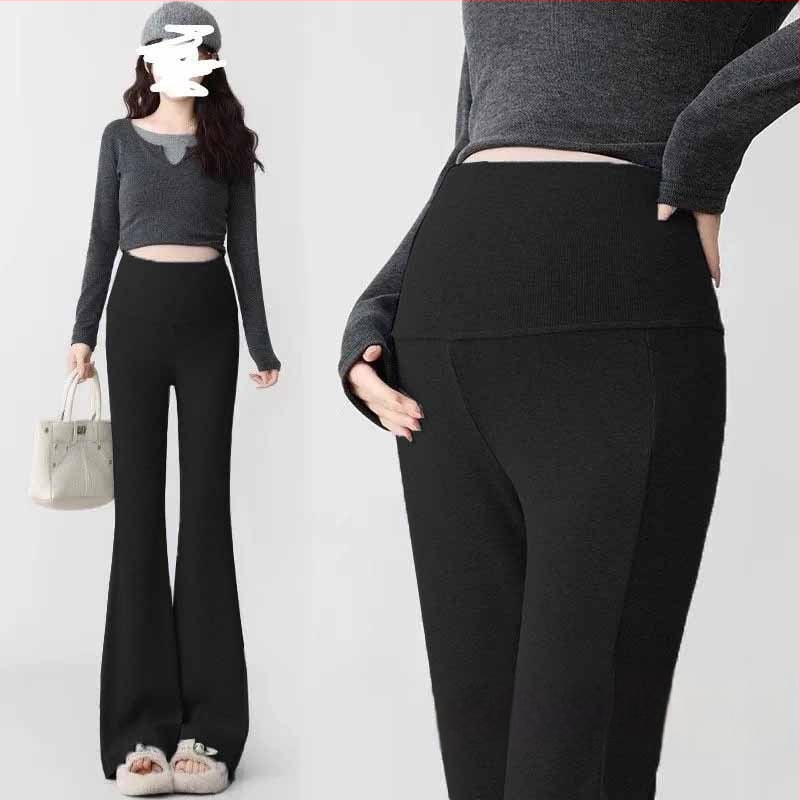 Παντελόνια εγκυμοσύνης σε κορεατικό στιλ, υψηλή μέση, μικροελαστικότητα, γραμμή Bell-Bottom για διαμόρφωση ποδιών, ύφασμα μίξης πολυεστέρα-βισκόζη (50–70% πολυεστέρα, <30% βισκόζη)