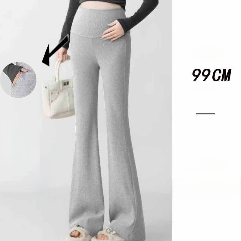 Παντελόνια εγκυμοσύνης σε κορεατικό στιλ, υψηλή μέση, μικροελαστικότητα, γραμμή Bell-Bottom για διαμόρφωση ποδιών, ύφασμα μίξης πολυεστέρα-βισκόζη (50–70% πολυεστέρα, <30% βισκόζη)