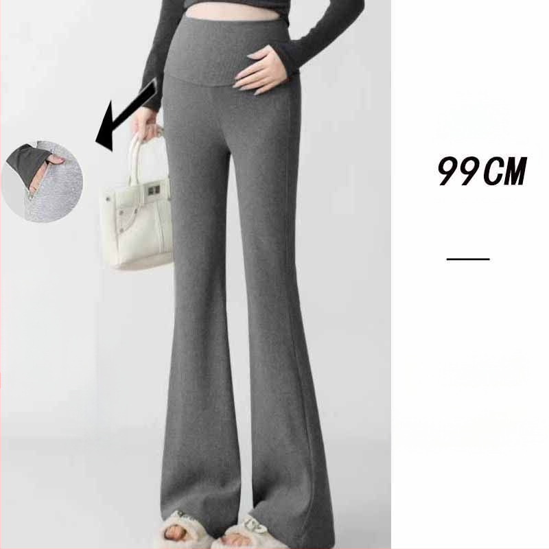 Παντελόνια εγκυμοσύνης σε κορεατικό στιλ, υψηλή μέση, μικροελαστικότητα, γραμμή Bell-Bottom για διαμόρφωση ποδιών, ύφασμα μίξης πολυεστέρα-βισκόζη (50–70% πολυεστέρα, <30% βισκόζη)