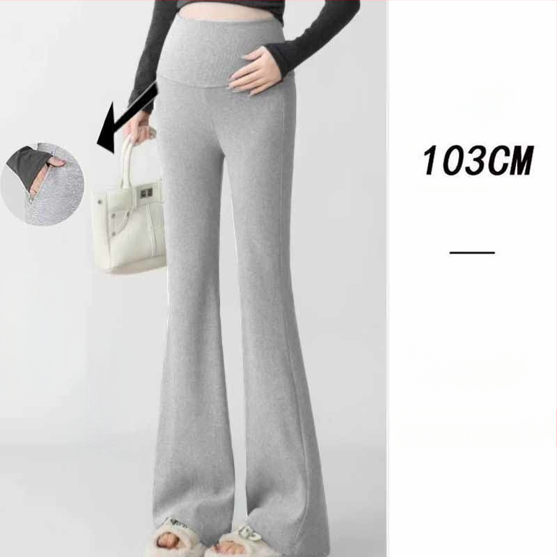 Παντελόνια εγκυμοσύνης σε κορεατικό στιλ, υψηλή μέση, μικροελαστικότητα, γραμμή Bell-Bottom για διαμόρφωση ποδιών, ύφασμα μίξης πολυεστέρα-βισκόζη (50–70% πολυεστέρα, <30% βισκόζη)